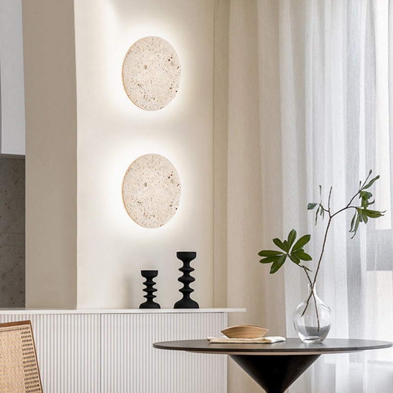 Wandlamp Travertin Rond LED Modern Natuursteen Ø23 Ø30 | Sansoti