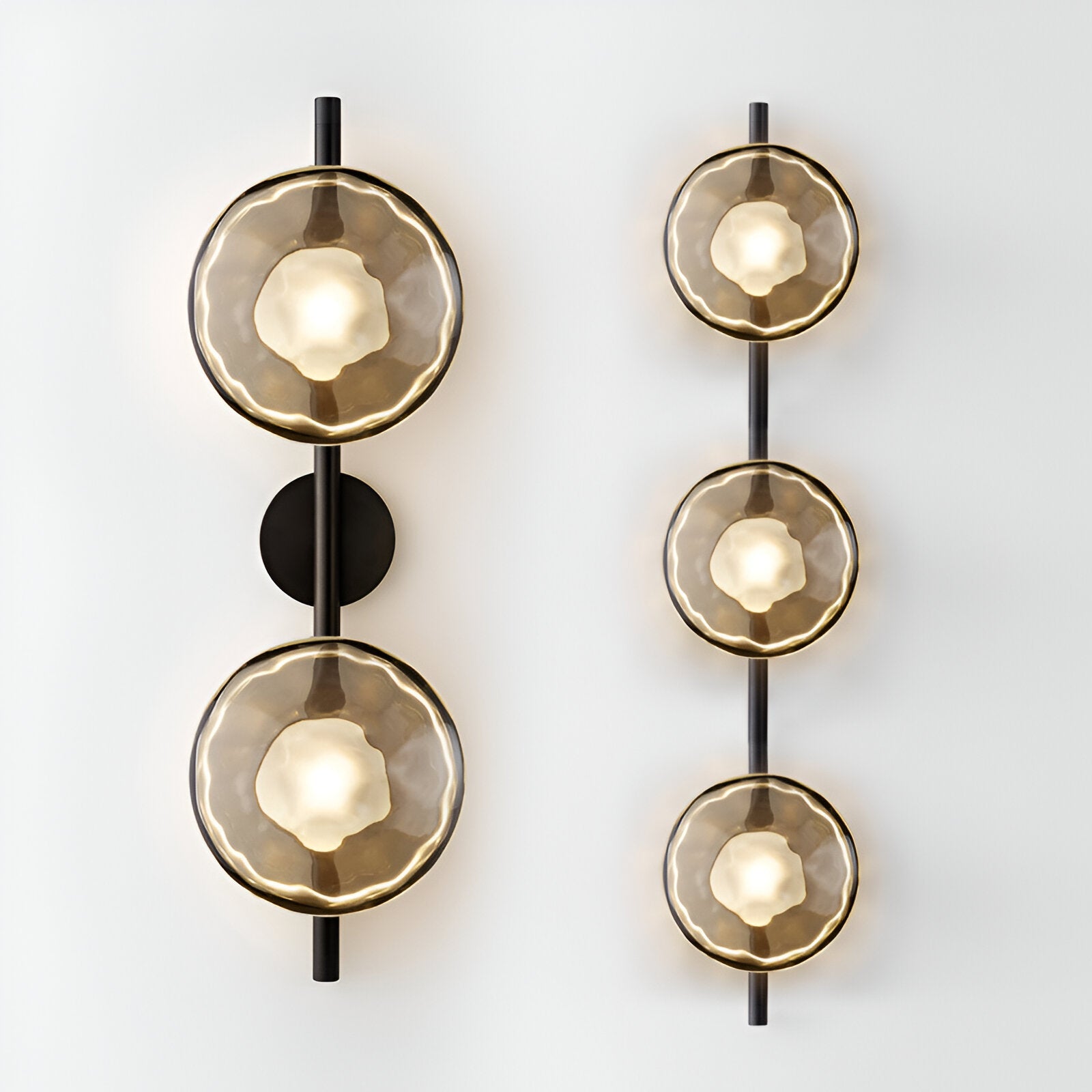 Wandlamp Glas Rond Scandinavisch LED 5W Zwart Goud 20cm Design | Sansoti