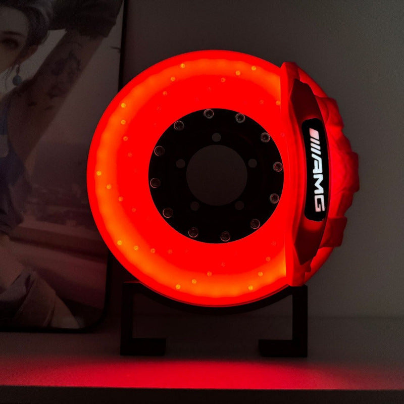 Remblok Modelschijf met Sfeerlamp en Draadloos Opladen – Ambachtelijk Interieurobject voor Autoliefhebbers | Sansoti