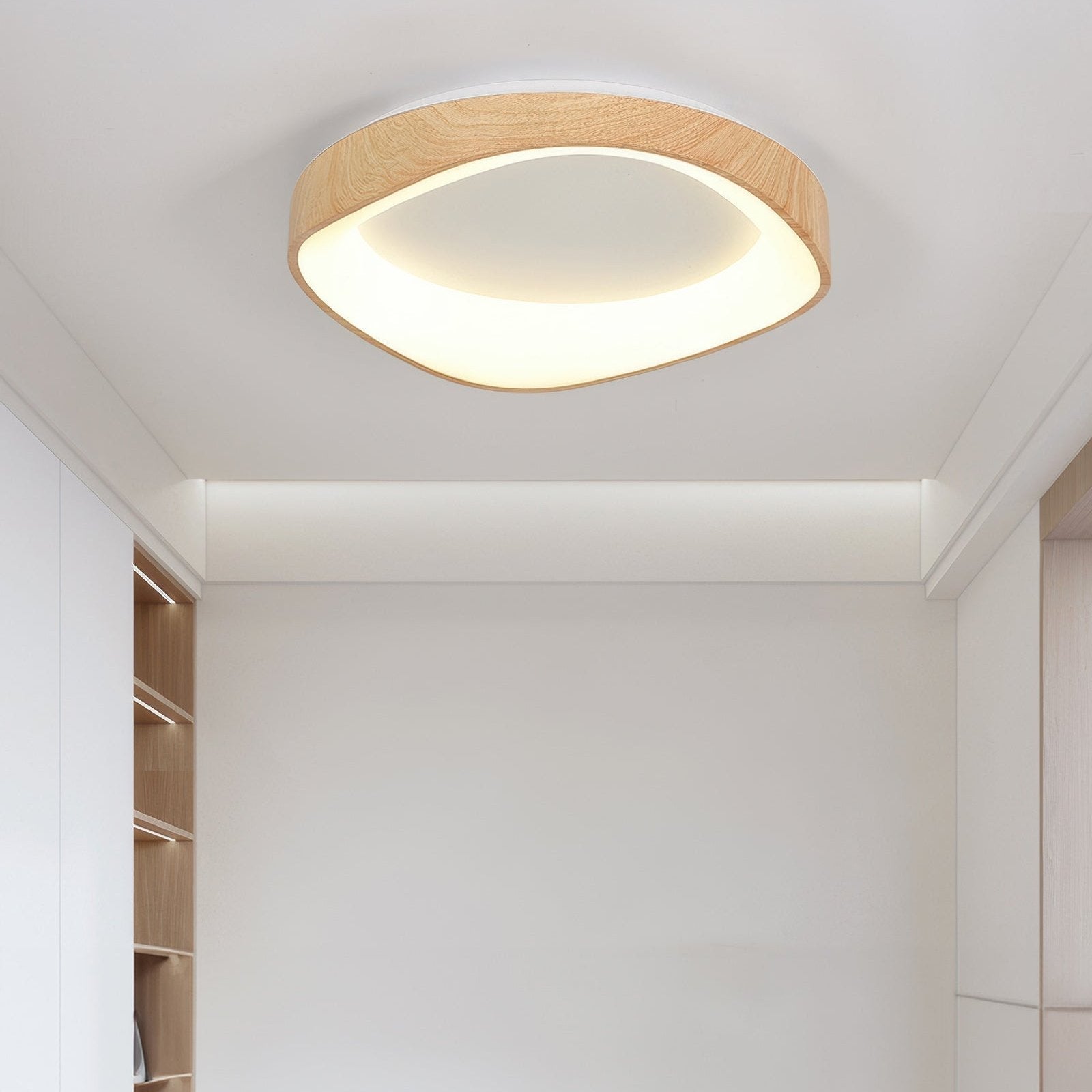 Plafonnier LED Effet bois Scandinave Acrylique Fer Salon Chambre 40 50 60cm | Restfield