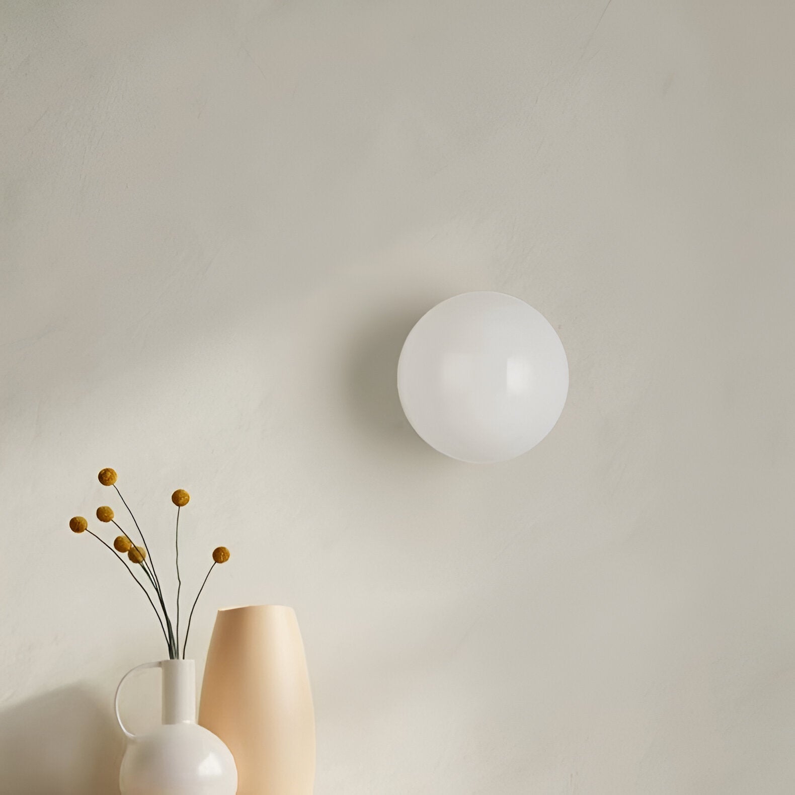 Wandlamp Rond Gesatineerd Glas Minimalistisch Japandi Ø12 Ø20 Slaapkamer Hal | Sansoti
