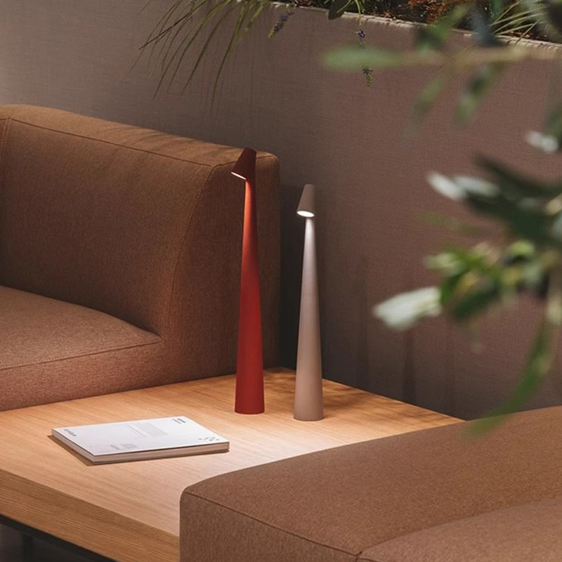 Lampe de table Lumina aluminium 3000K sans fil noir blanc rouge table à manger lampe de lecture design moderne | Restfield