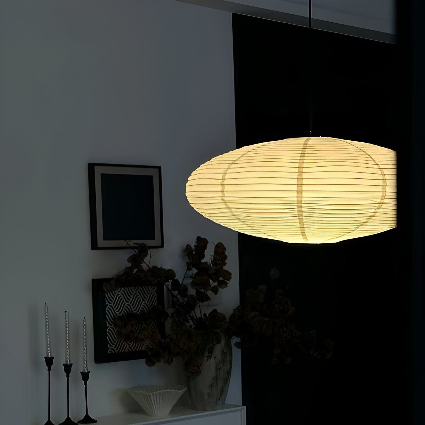 Plafondlamp Mulberry Papier Japandi Design Ø50 Ø60 LED Dimbaar Wit Geometrisch | Sansoti