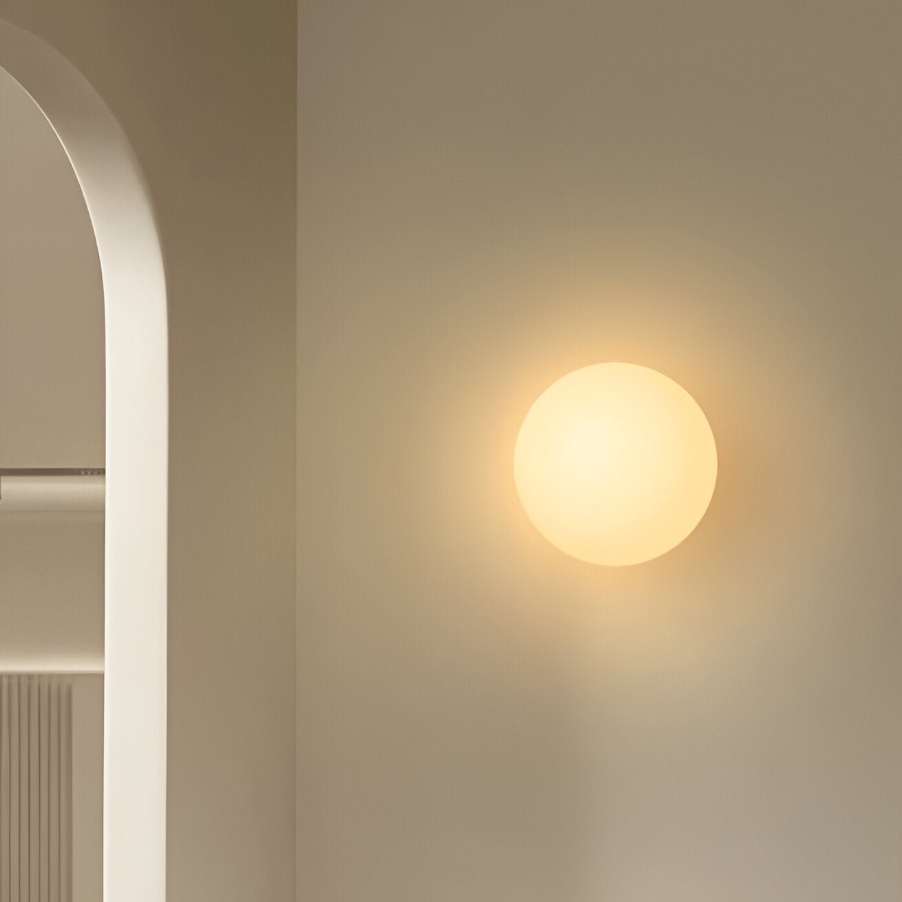 Wandlamp Rond Gesatineerd Glas Minimalistisch Japandi Ø12 Ø20 Slaapkamer Hal | Sansoti