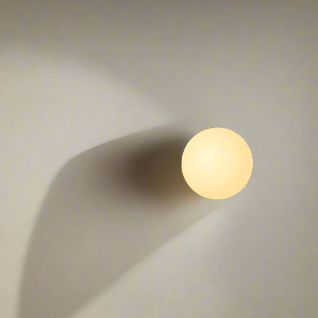 Wandlamp Rond Gesatineerd Glas Minimalistisch Japandi Ø12 Ø20 Slaapkamer Hal | Sansoti