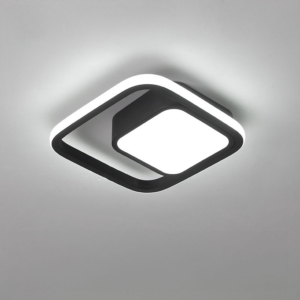LED-Deckenleuchte Doppelring Schwarz Wohnzimmer Flur Moderne Deckenleuchte Minimalistisch Warmes Licht | Restfield