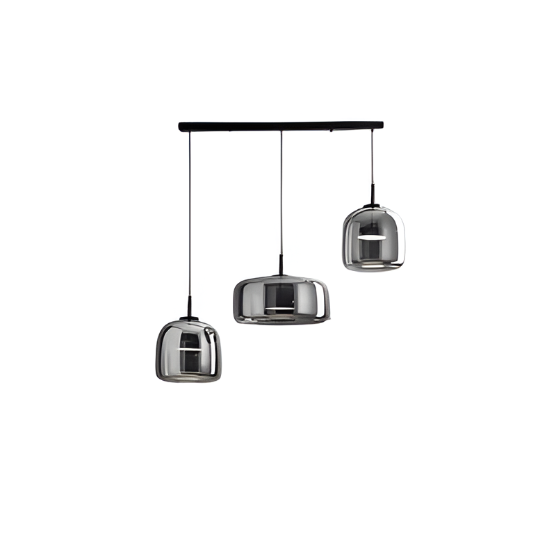 Hängelampe Rauchglas Retro Trio Handgeblasen Dimmbar Verstellbar Schwarz | Restfield