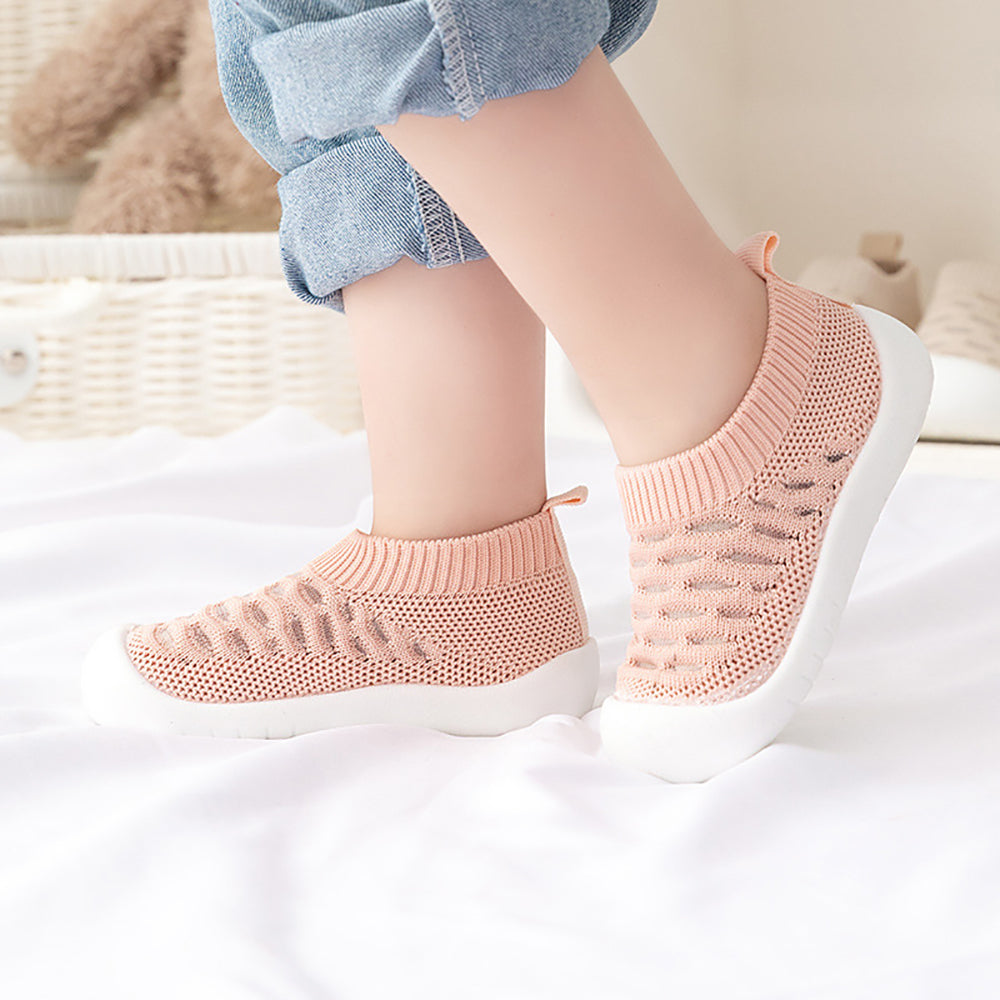 Baby Schoensokken met Anti-Slip Zool Mesh Design Kinderschoenen Ademend Comfort Eerste Stapjes Peuters | Sansoti