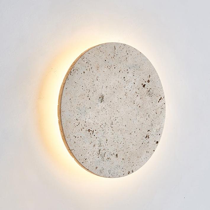 Wandlamp Travertin Rond LED Modern Natuursteen Ø23 Ø30 | Sansoti