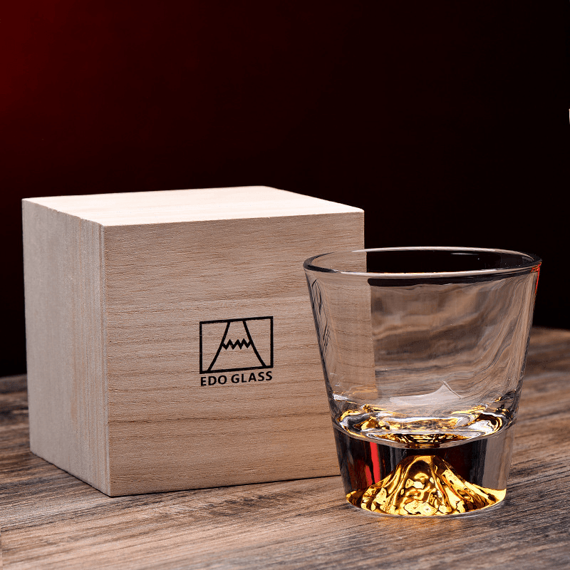 Whiskeyglas Edo Kiriko Handgemaakt Japans Kristal Set Houten Geschenkdoos Chamvin | Sansoti