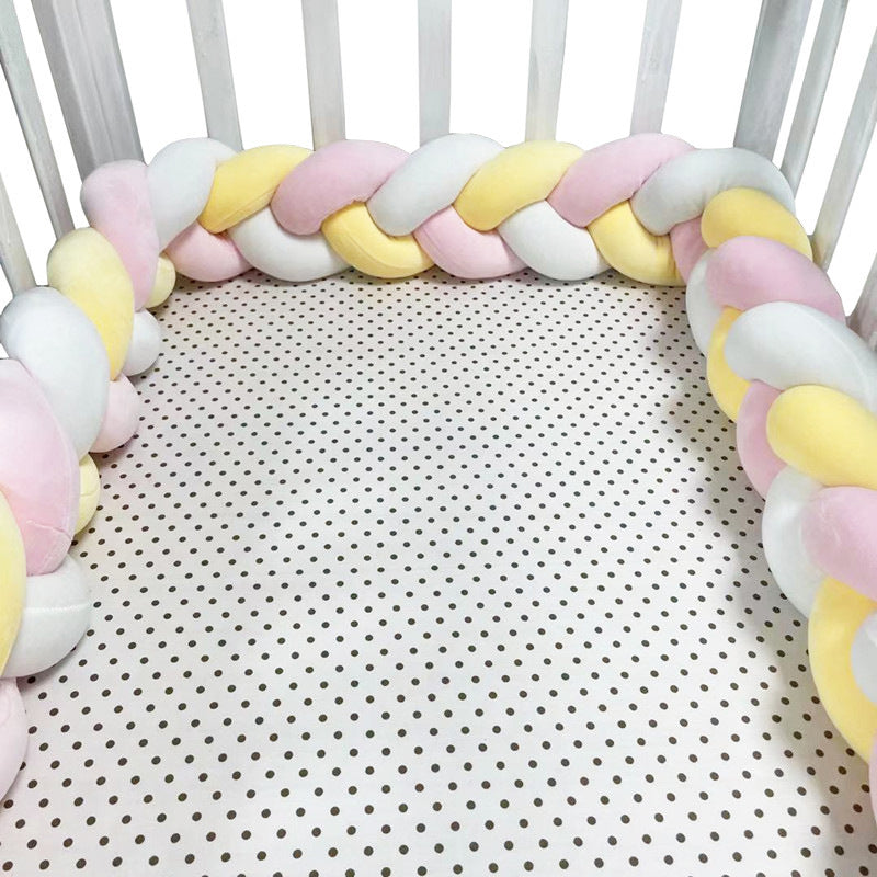 Handgewebter Bettumrandung Babybett 100-500cm Atmungsaktive Baumwolle Schutz fürs Babyzimmer Sicher Weich Verschiedene Farben | Sansoti
