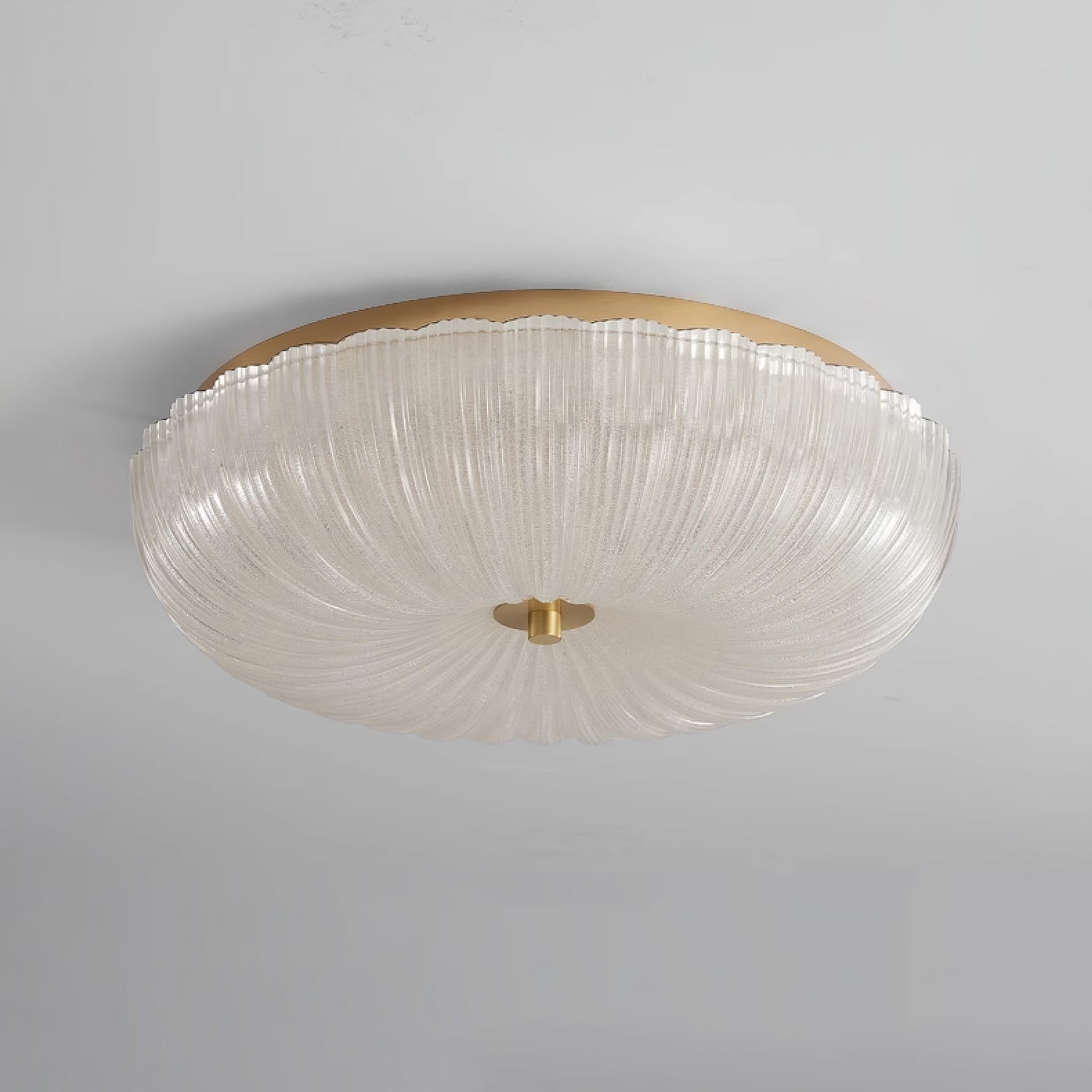 Glazen Plafondlamp met Geribbelde Textuur – Warm Dimbaar Licht voor Slaapkamer en Woonkamer – ø 20 tot 50 cm | Sansoti