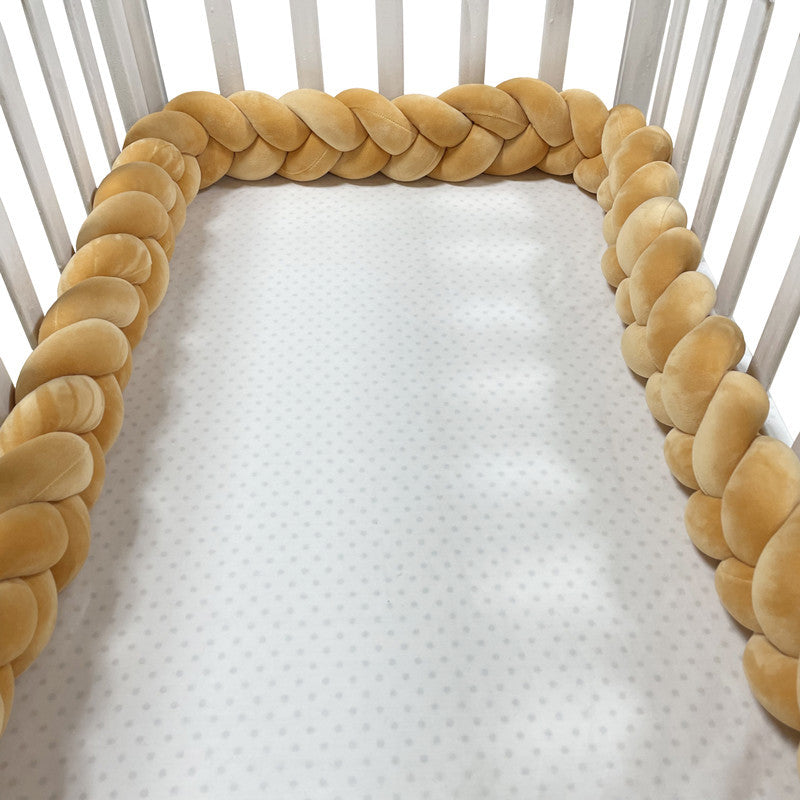 Handgewebter Bettumrandung Babybett 100-500cm Atmungsaktive Baumwolle Schutz fürs Babyzimmer Sicher Weich Verschiedene Farben | Sansoti