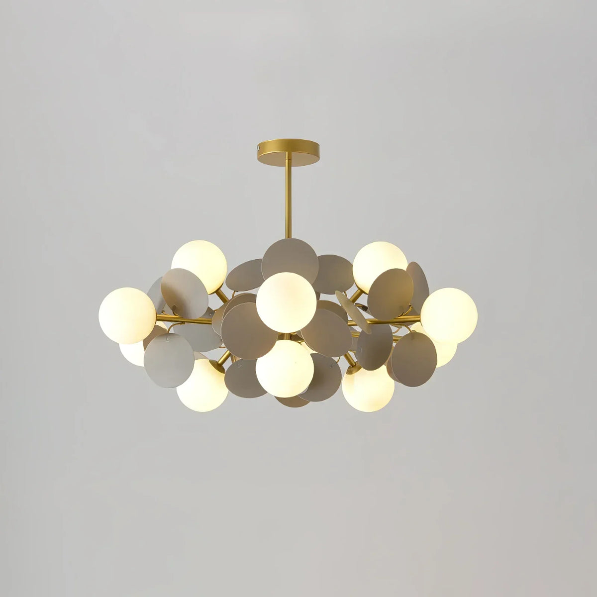 Bloemenkroonluchter met Glazen Bladeren Plafondlamp Meerdere Lichtpunten Woonkamer Eetkamer Slaapkamer | Sansoti
