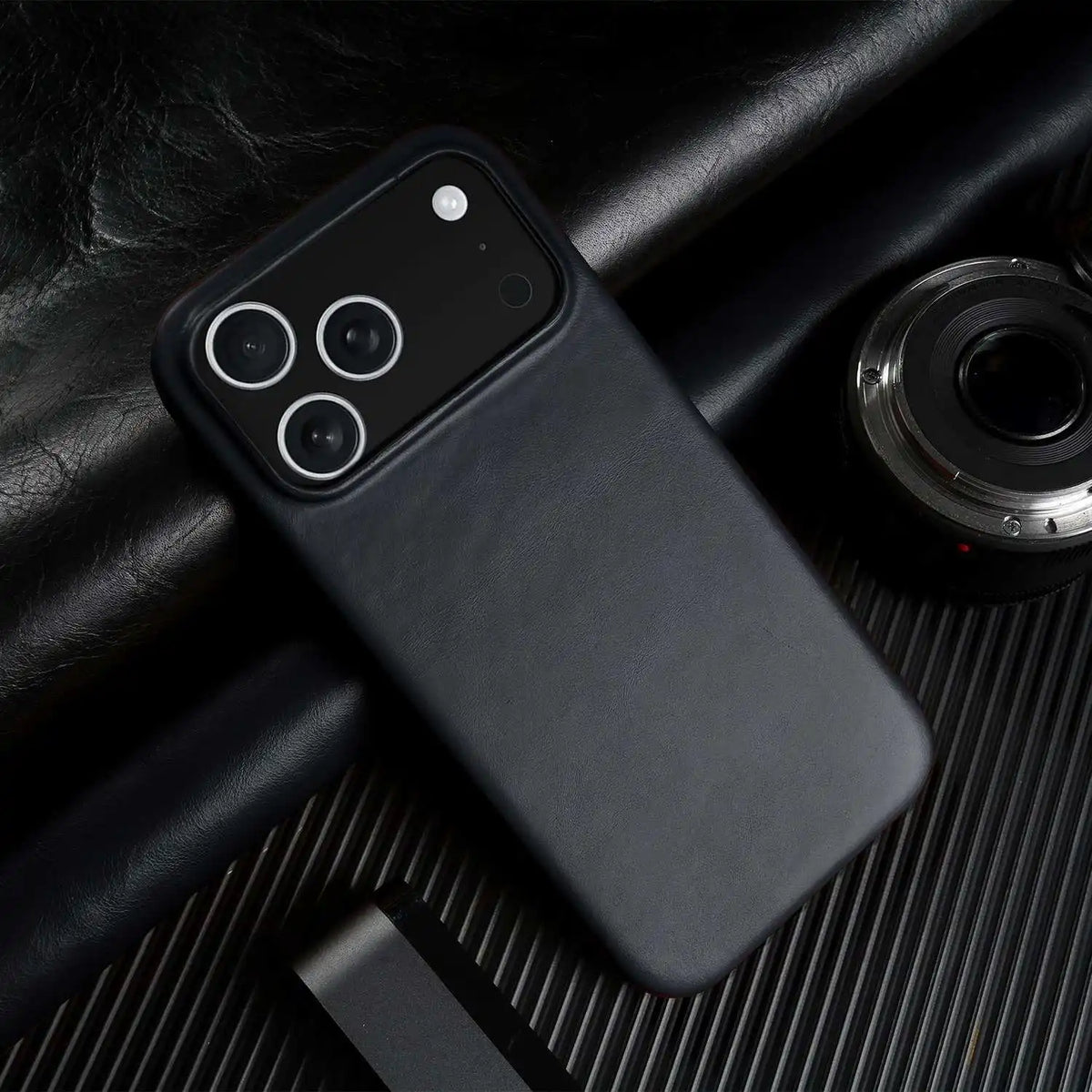 Leren iPhone Hoesje met Magnetische Ring | Draadloos Opladen | MagSafe Compatibel voor iPhone 11-17 Pro Max | Sansoti