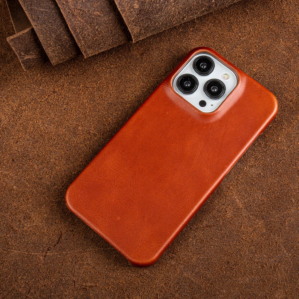 Leren iPhone Hoesje met Magnetische Ring | Draadloos Opladen | MagSafe Compatibel voor iPhone 11-17 Pro Max | Sansoti