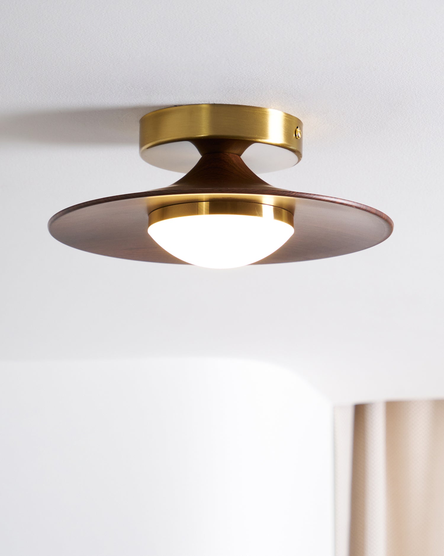 Deckenleuchte Holzoptik Gold LED Rund 24cm Modern Design | Restfield