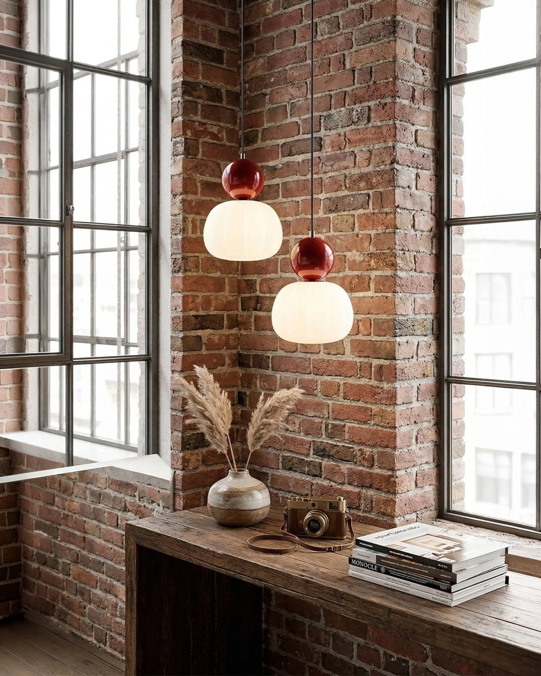 Geometrische Hanglamp Bauhaus Design Metaal Glas E27 – 1 of 3 Lichtpunten Dimbaar Sfeerverlichting | Sansoti