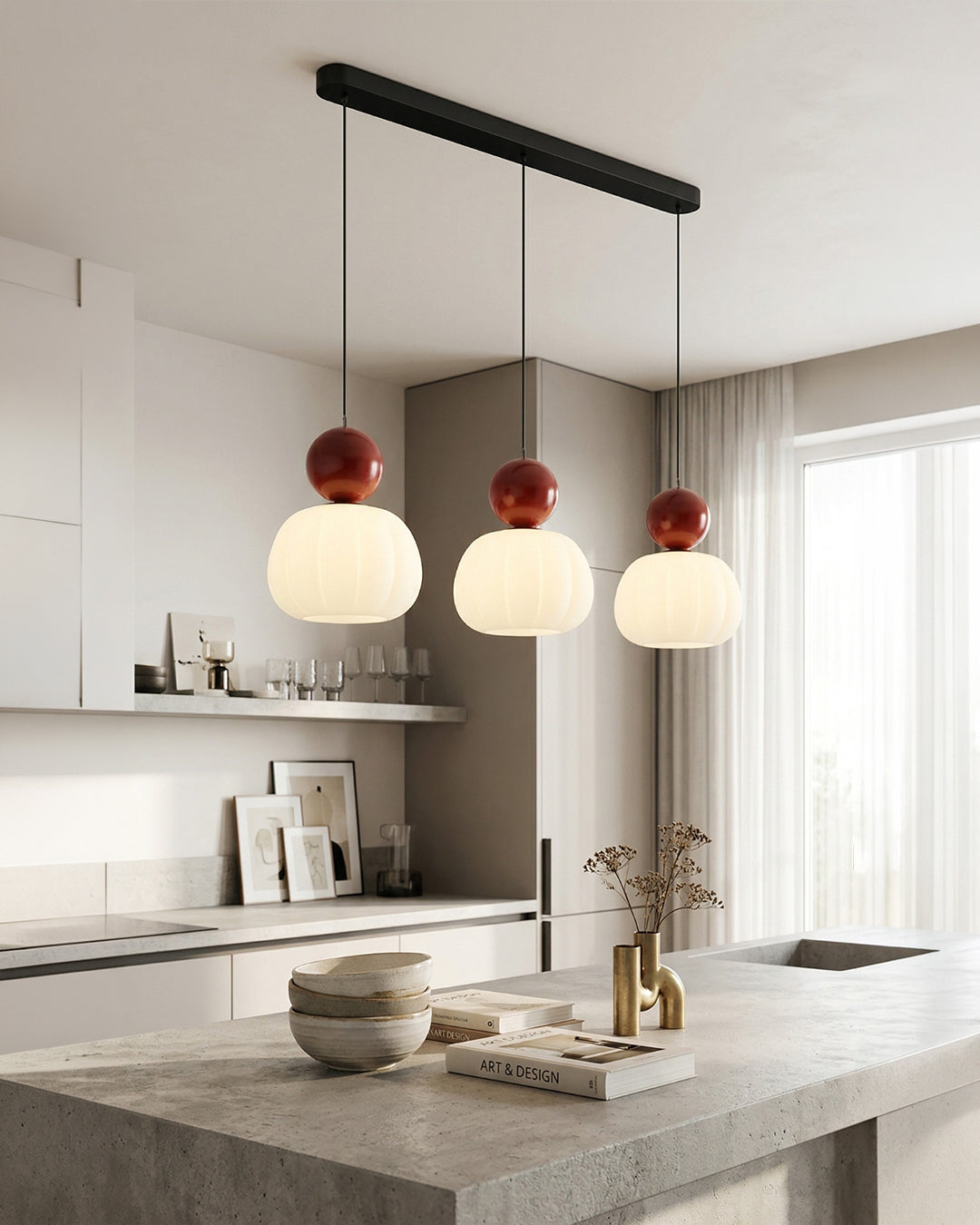 Geometrische Hanglamp Bauhaus Design Metaal Glas E27 – 1 of 3 Lichtpunten Dimbaar Sfeerverlichting | Sansoti