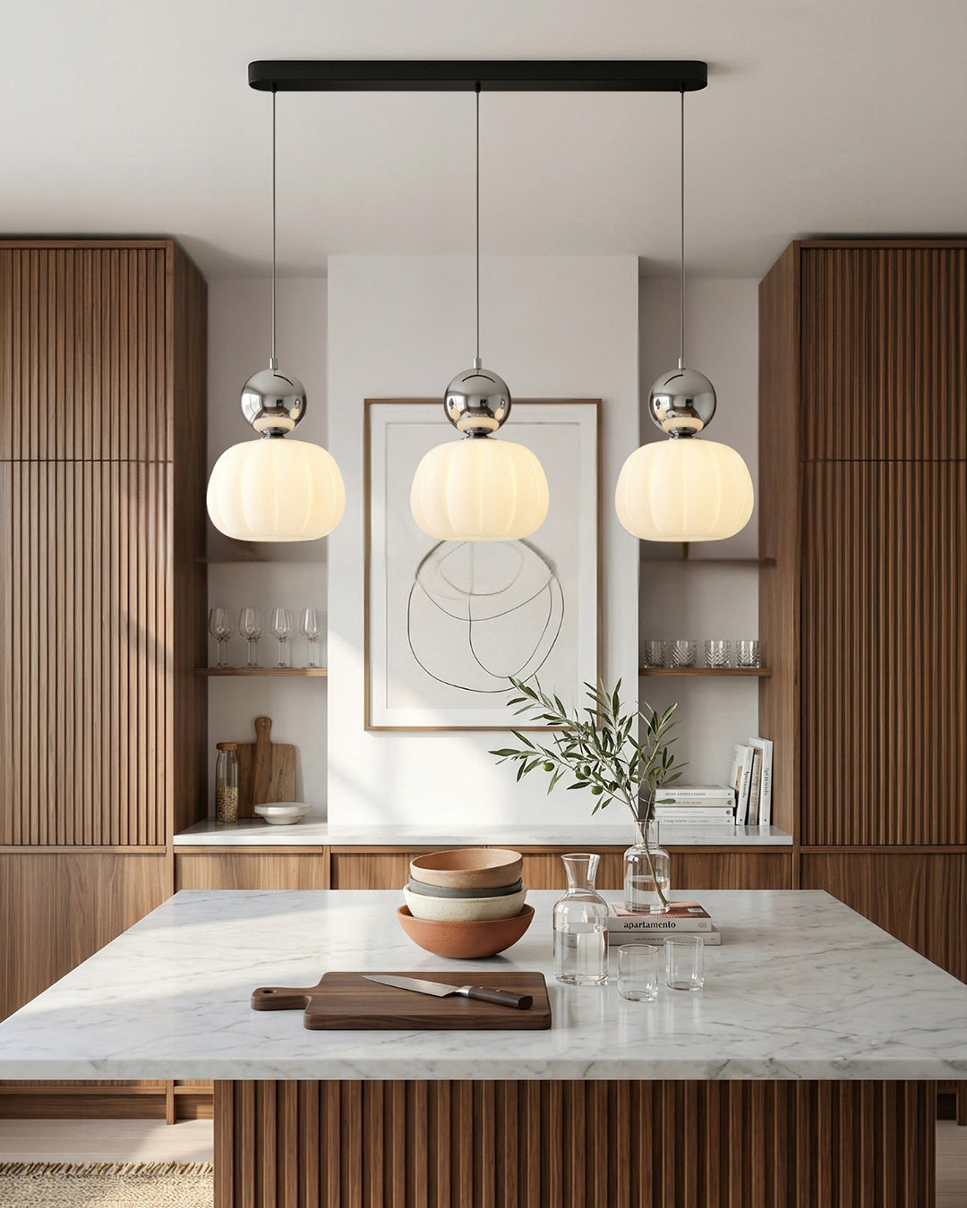 Geometrische Hanglamp Bauhaus Design Metaal Glas E27 – 1 of 3 Lichtpunten Dimbaar Sfeerverlichting | Sansoti