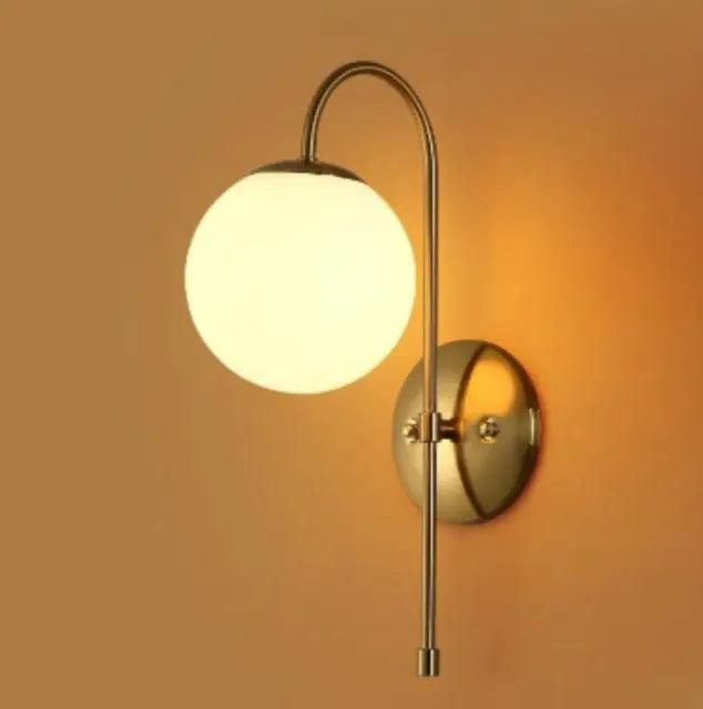 Moderne Scandinavische Wandlamp Goudkleurig Metaal Minimalistische Verlichting Woonkamer Slaapkamer Kantoor | Sansoti
