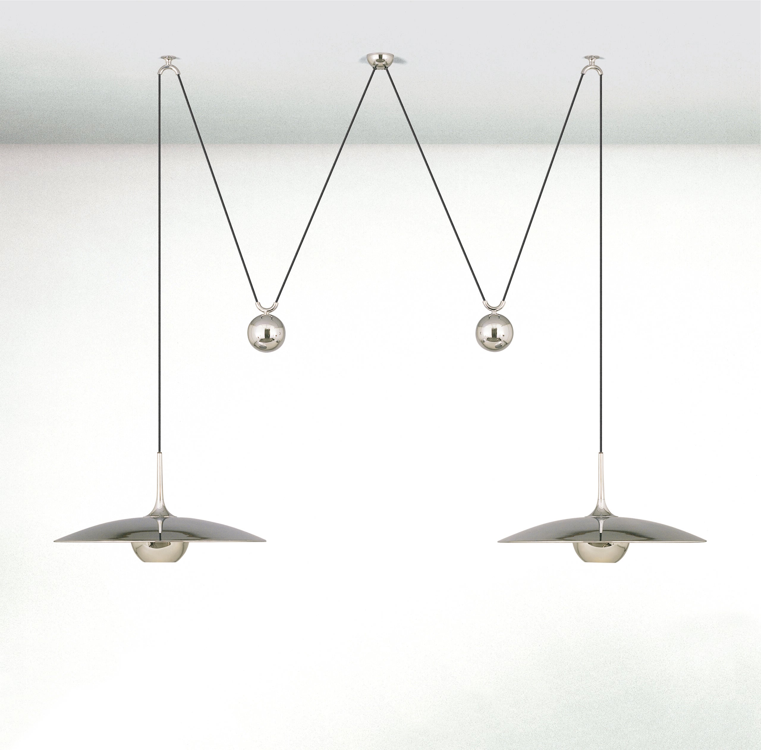 Verstelbare Hanglamp met Tegengewicht — Industriële Metalen Pendellamp in Chroom of Goud | Sansoti