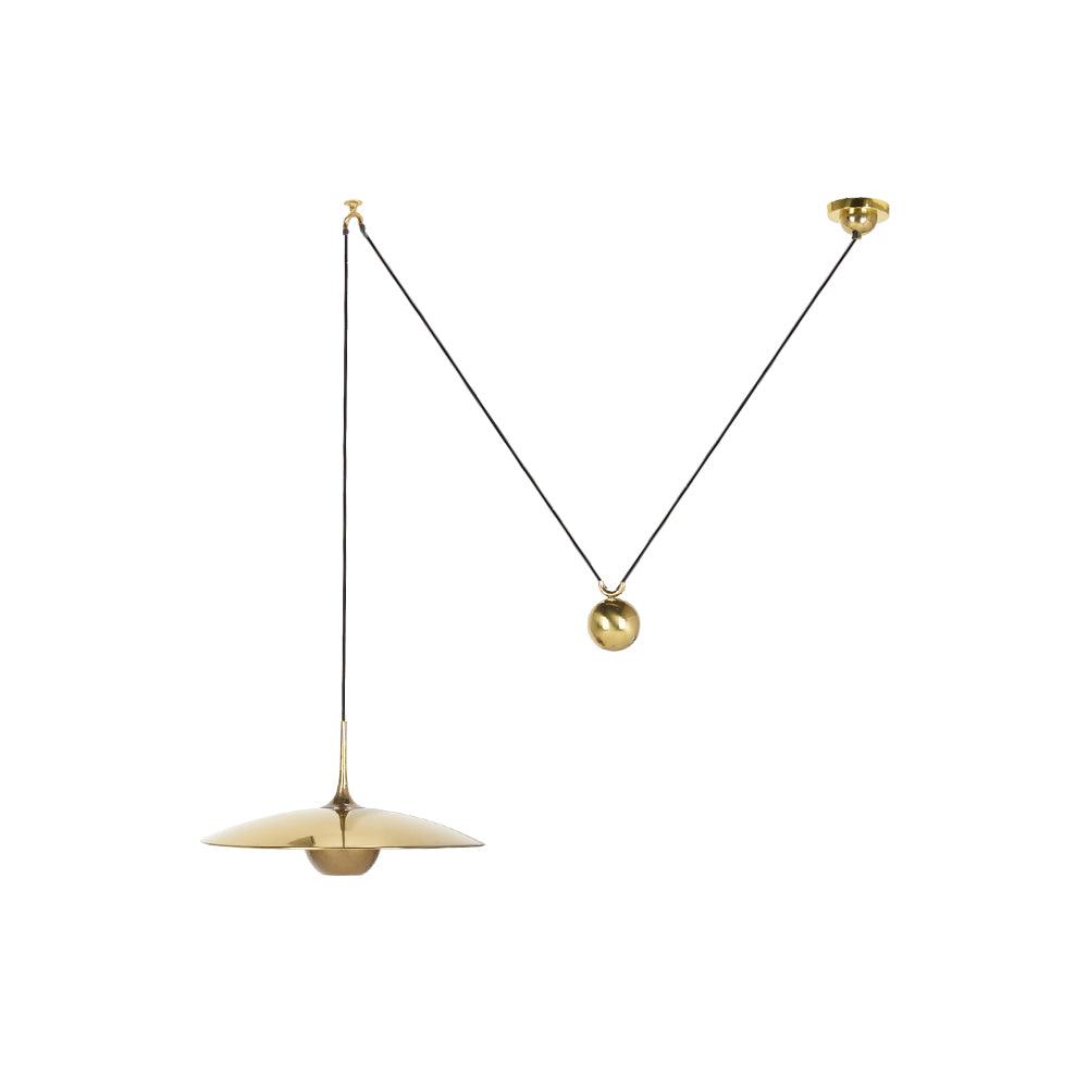 Verstelbare Hanglamp met Tegengewicht — Industriële Metalen Pendellamp in Chroom of Goud | Sansoti