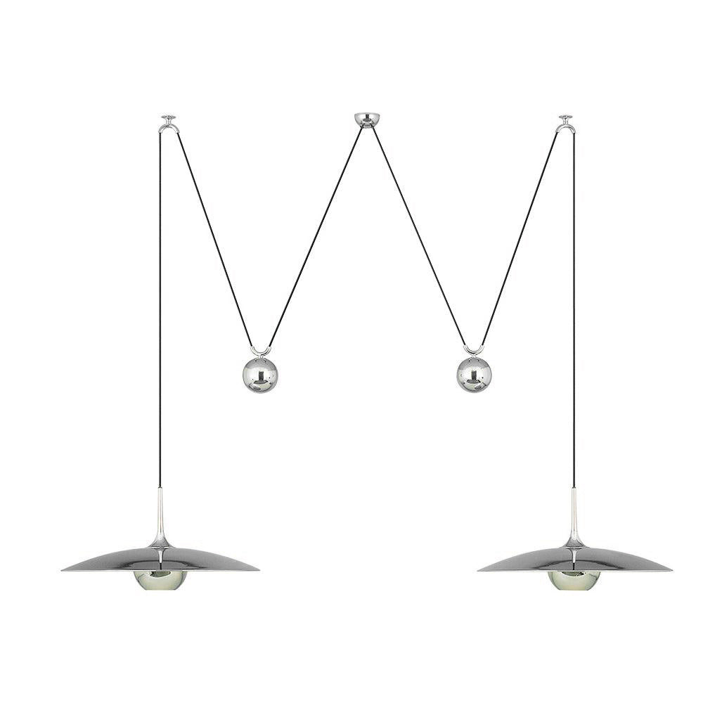 Verstelbare Hanglamp met Tegengewicht — Industriële Metalen Pendellamp in Chroom of Goud | Sansoti