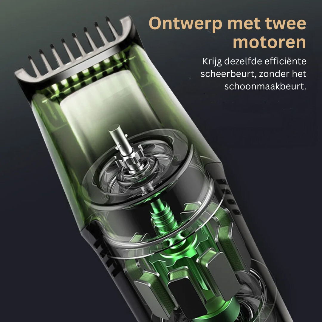 Vacuüm Trimmer met Opvangbak voor Baard en Lichaamshaar – Waterdicht en Oplaadbaar via USB | Sansoti