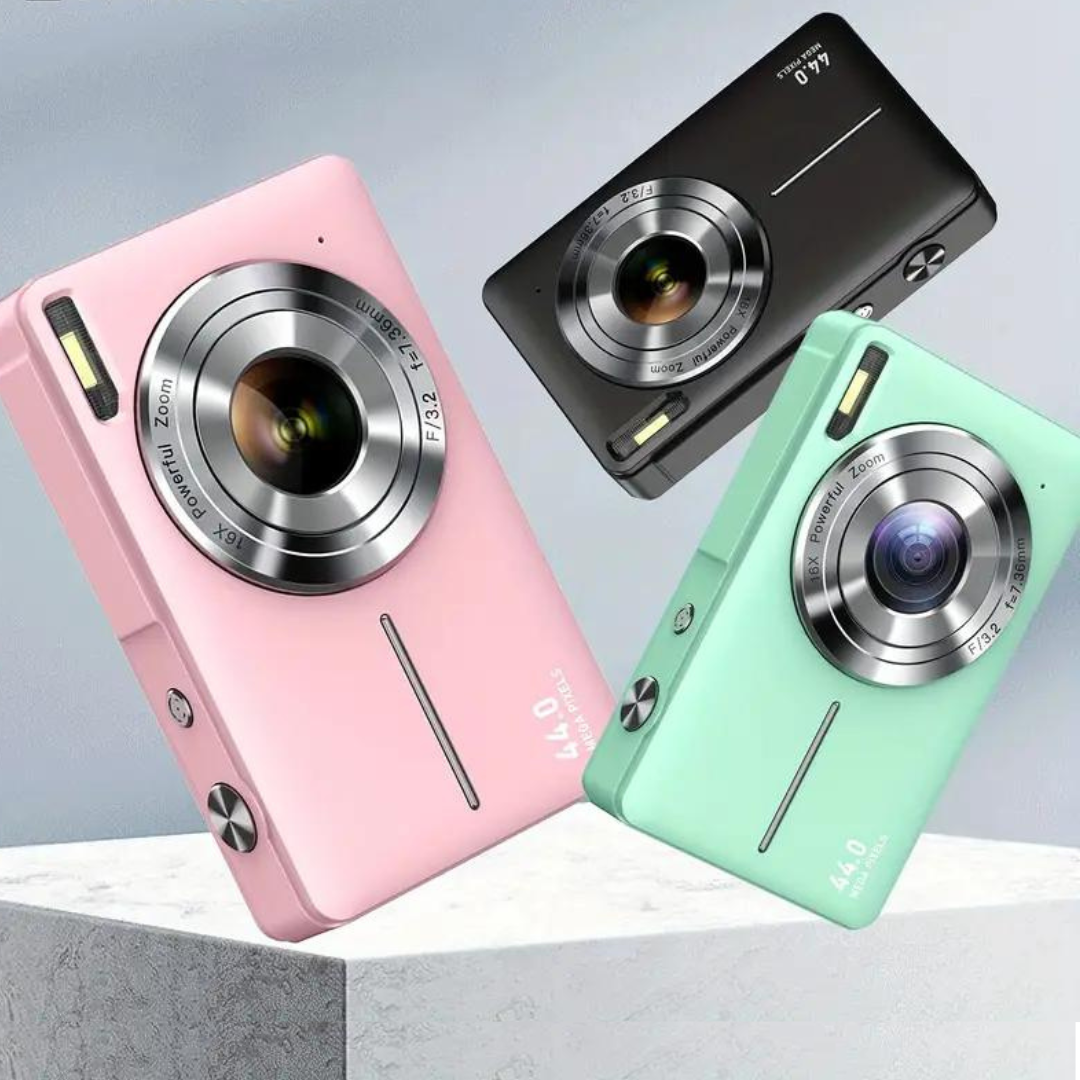 Compacte Digitale Camera Vintage Stijl 1080p Video 32GB SD-Kaart Inclusief Reisfotografie Vlogging Vakantie | Sansoti