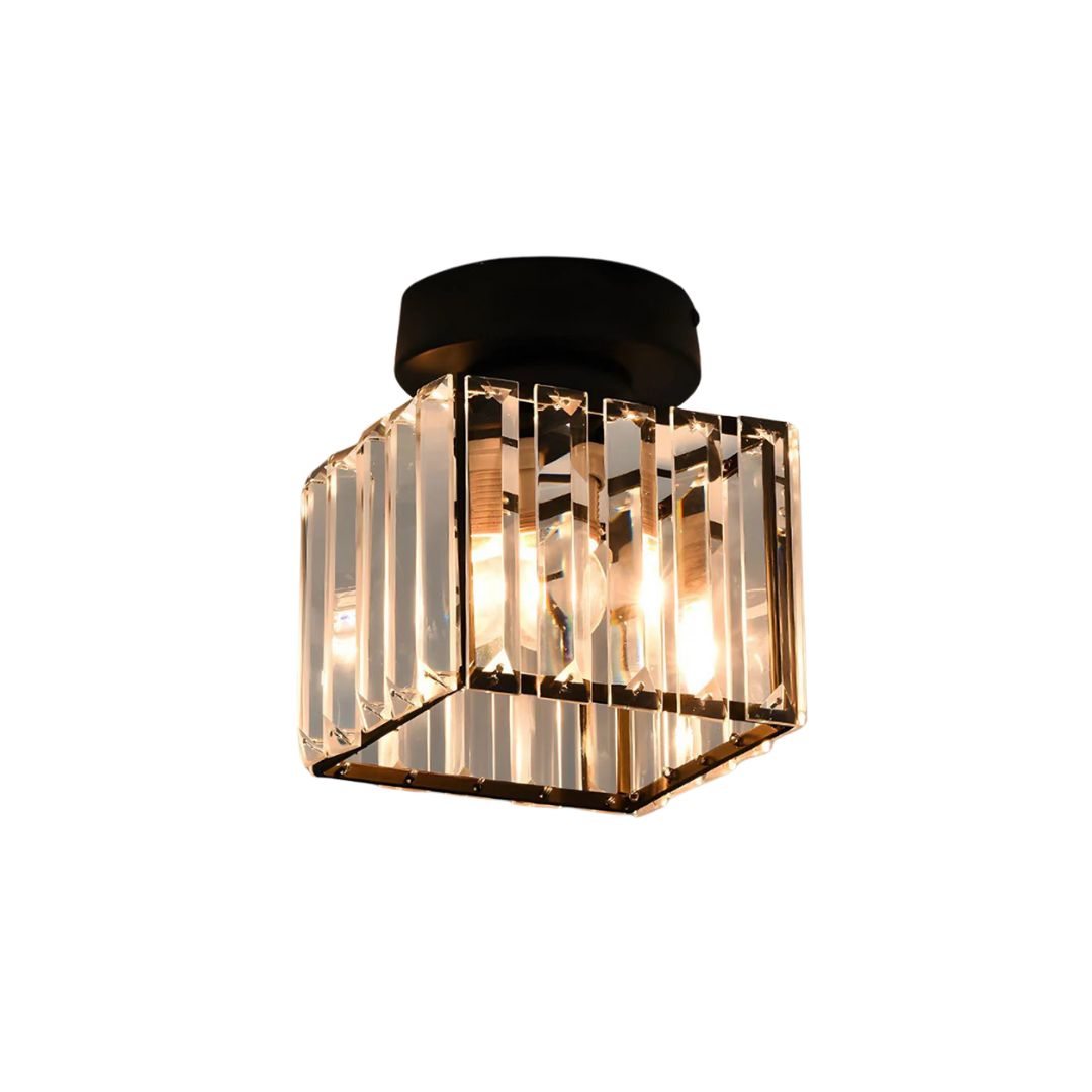Kilon plafondlamp kristal kubus messing plafond hal woonkamer slaapkamer moderne verlichting compact | Sansoti