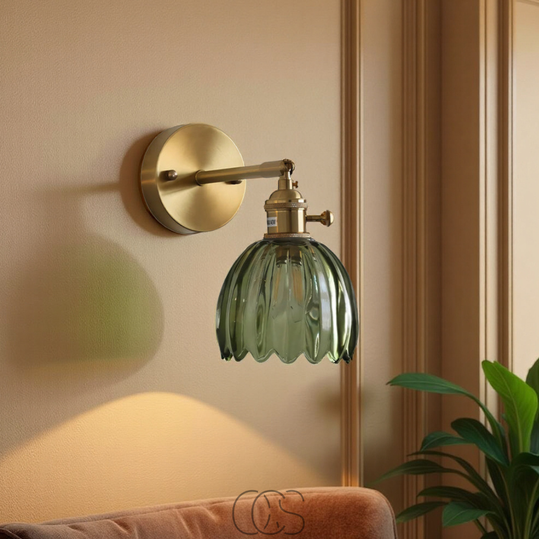 Glazen Wandlamp Tulpvorm E27 Vintage Design Sfeerlicht Woonkamer Slaapkamer Hal Accentverlichting Retro | Sansoti