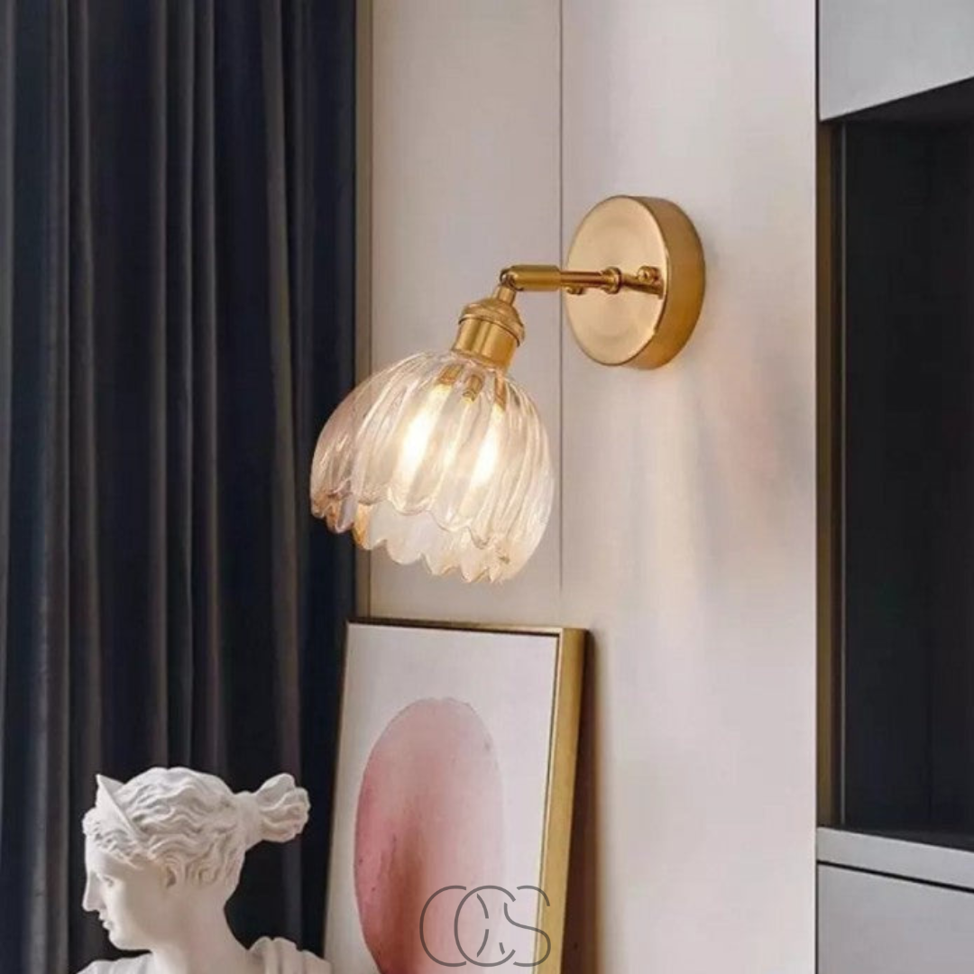 Glazen Wandlamp Tulpvorm E27 Vintage Design Sfeerlicht Woonkamer Slaapkamer Hal Accentverlichting Retro | Sansoti