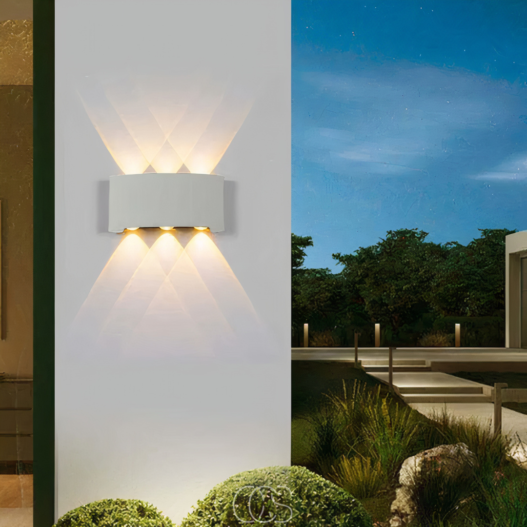 Wandlamp Buiten IP65 Dubbele Lichtbundel Aluminium Warm Wit LED Gevelverlichting voor Terras Tuin en Entree | Sansoti