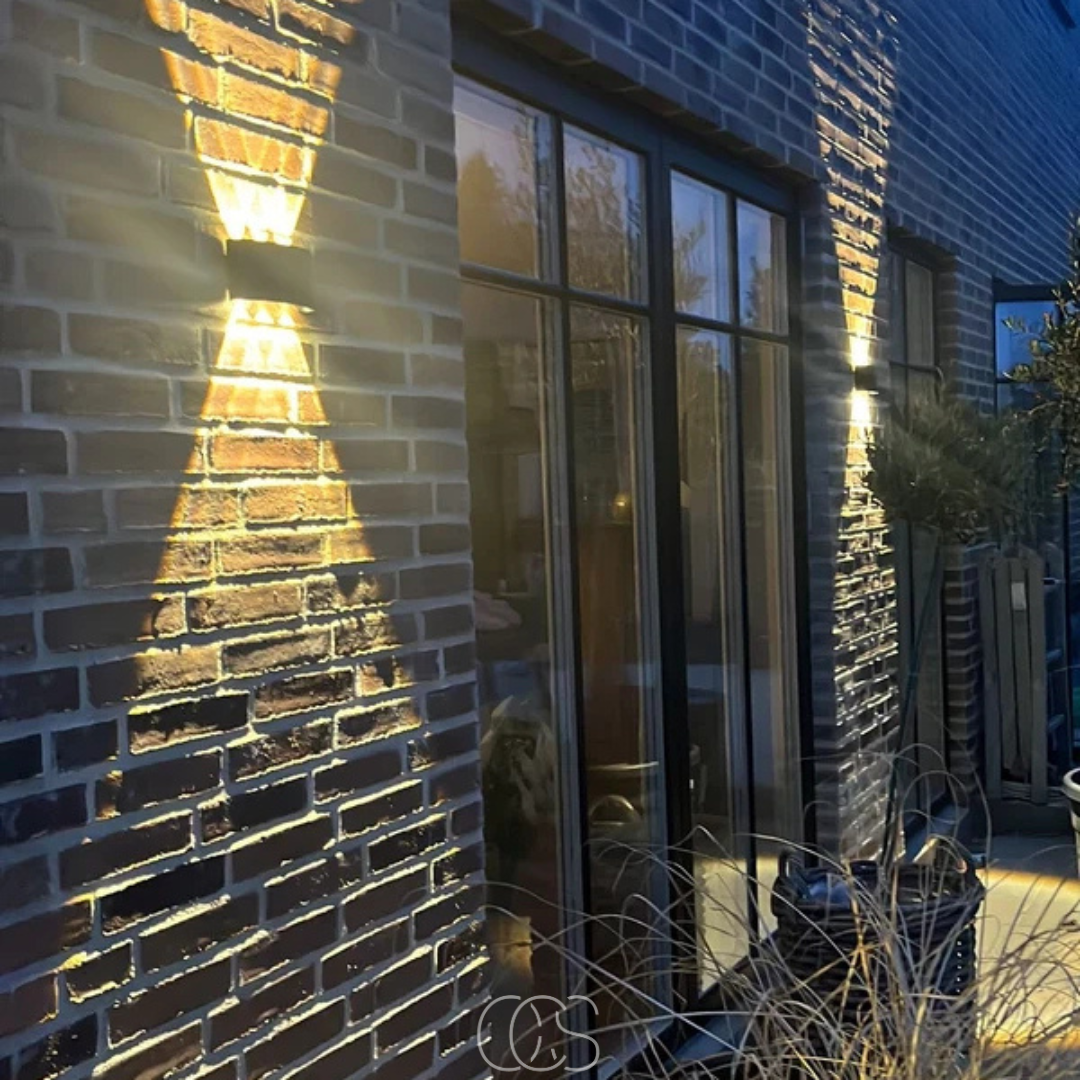 Wandlamp Buiten IP65 Dubbele Lichtbundel Aluminium Warm Wit LED Gevelverlichting voor Terras Tuin en Entree | Sansoti