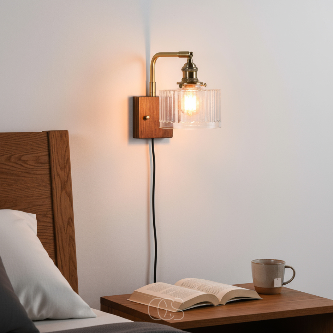 Klassieke Wandlamp met Glazen Kap Goud Metaal Woonkamer Slaapkamer Hal Sfeerverlichting Vintage Stijl | Sansoti