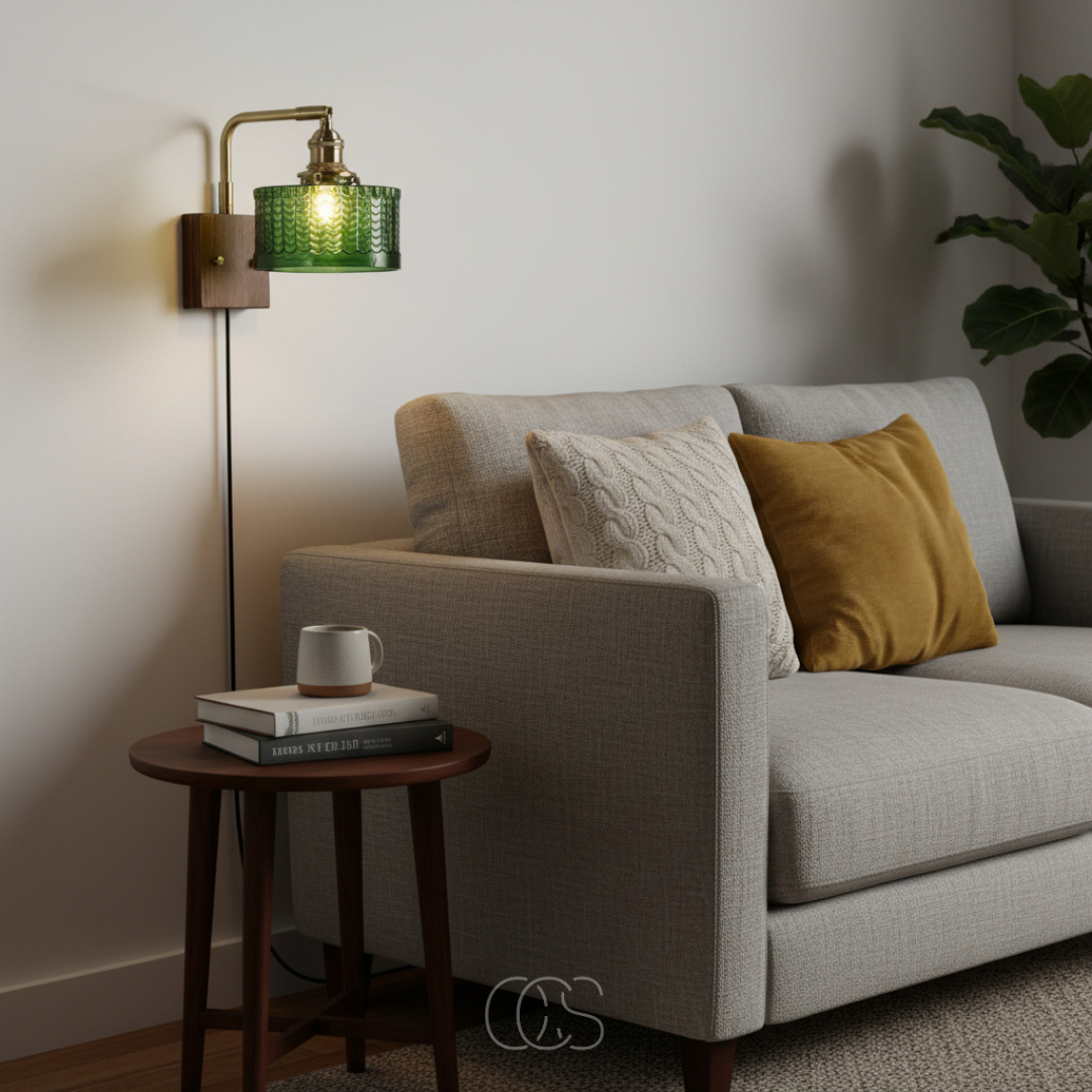 Klassieke Wandlamp met Glazen Kap Goud Metaal Woonkamer Slaapkamer Hal Sfeerverlichting Vintage Stijl | Sansoti