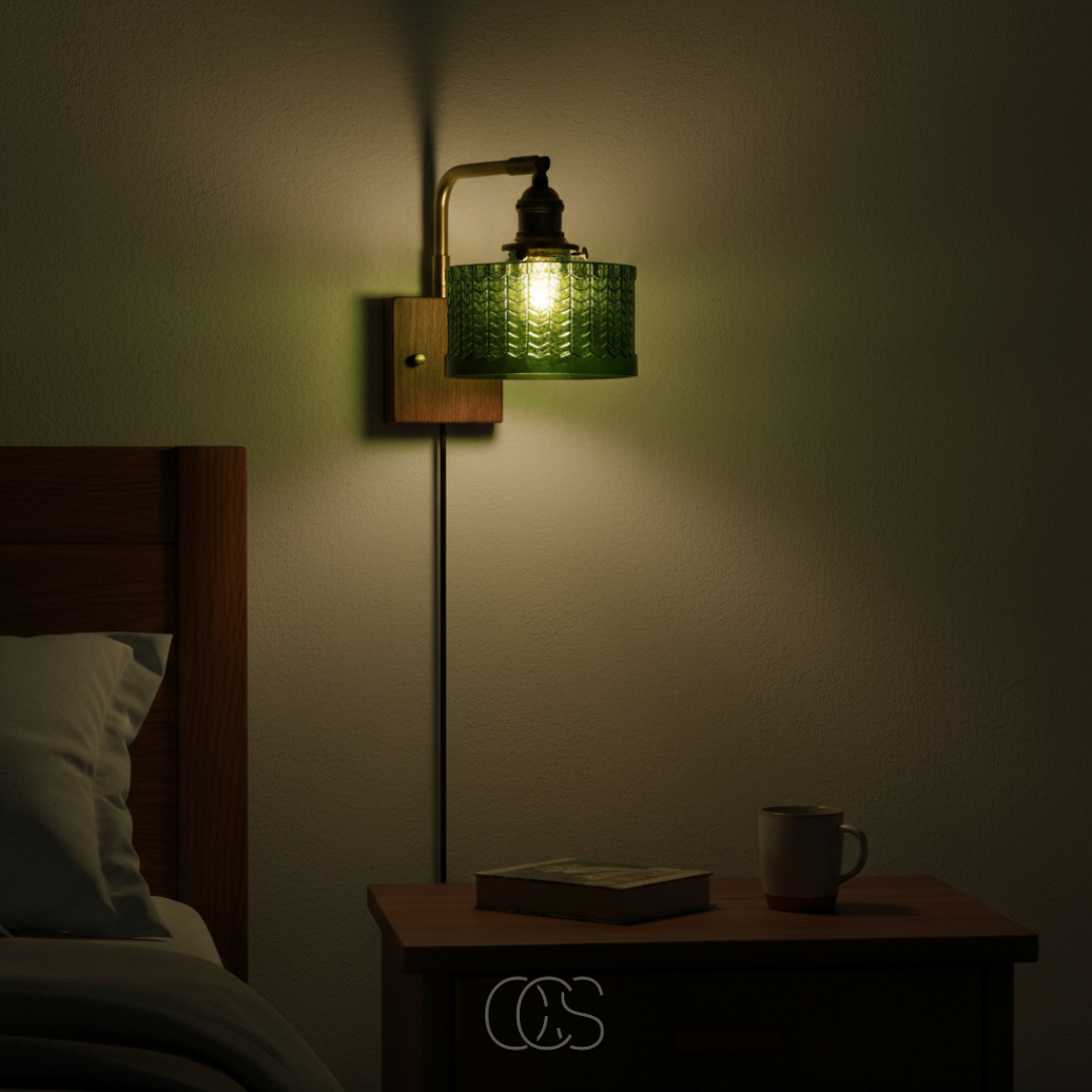 Klassieke Wandlamp met Glazen Kap Goud Metaal Woonkamer Slaapkamer Hal Sfeerverlichting Vintage Stijl | Sansoti