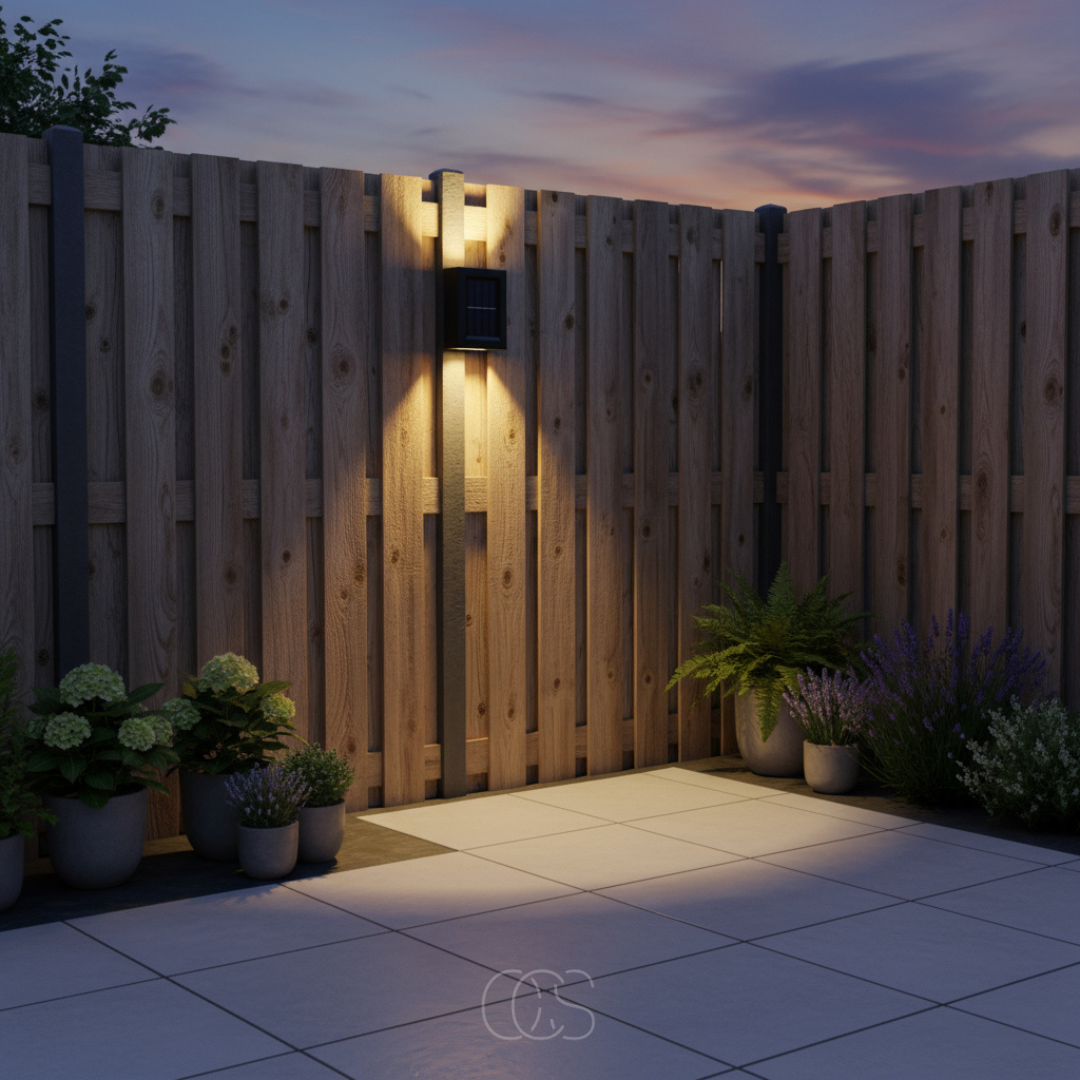 Zonne Buitenwandlamp met Schemersensor IP65 Waterdicht Warm Licht voor Tuin Oprit Balkon Schutting Terras | Sansoti