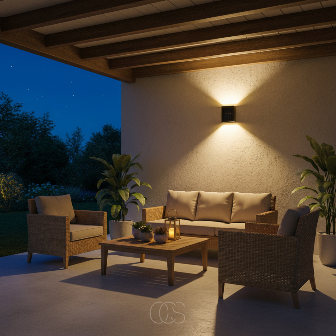 Zonne Buitenwandlamp met Schemersensor IP65 Waterdicht Warm Licht voor Tuin Oprit Balkon Schutting Terras | Sansoti