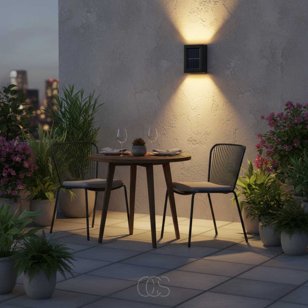 Zonne Buitenwandlamp met Schemersensor IP65 Waterdicht Warm Licht voor Tuin Oprit Balkon Schutting Terras | Sansoti