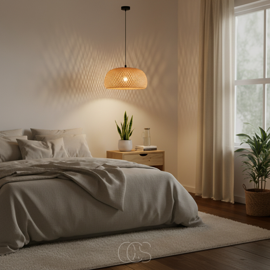 Hanglamp Bamboe Ovaal Gevlochten Natuurlijk Lichtbruin Zwart E27 Eetkamer Woonkamer Scandinavisch Boho | Sansoti
