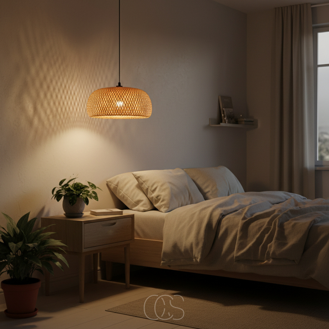 Hanglamp Bamboe Ovaal Gevlochten Natuurlijk Lichtbruin Zwart E27 Eetkamer Woonkamer Scandinavisch Boho | Sansoti