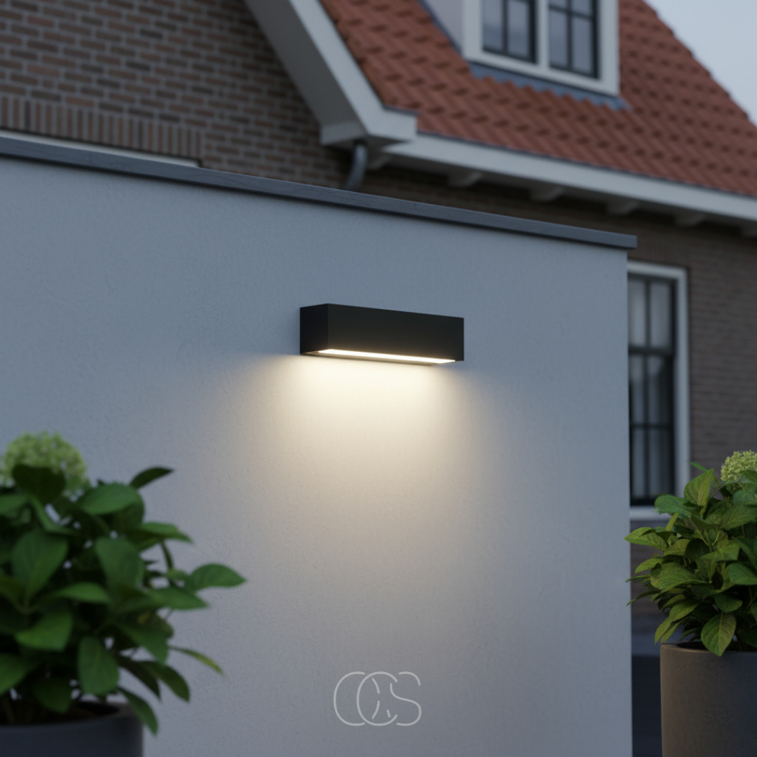 Buitenwandlamp Downlight Aluminium Antraciet IP65 Waterdicht Warm Wit 897 Lumen Gevelverlichting Modern Tuin | Sansoti