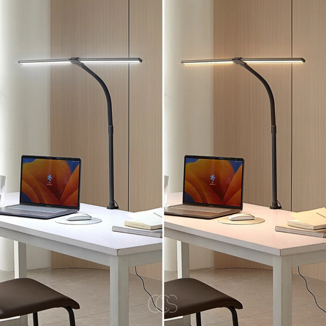 Lampe de bureau LED dimmable 3 couleurs de lumière Col de cygne Pince Confort visuel Bureau à domicile Moderne | Restfield