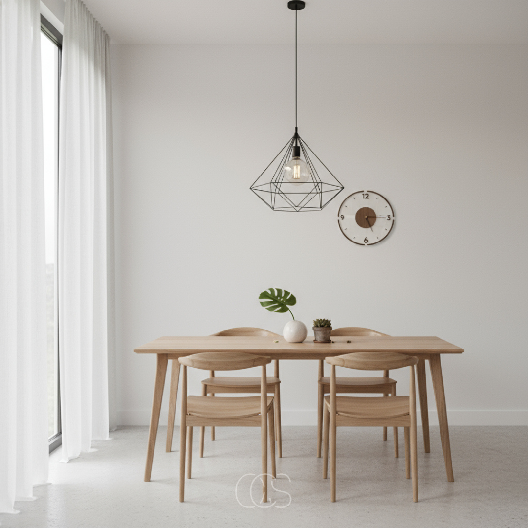 Geruisloze Wandklok Hout 35cm Scandinavisch Design Stille Beweging voor Woonkamer Slaapkamer Kantoor | Sansoti