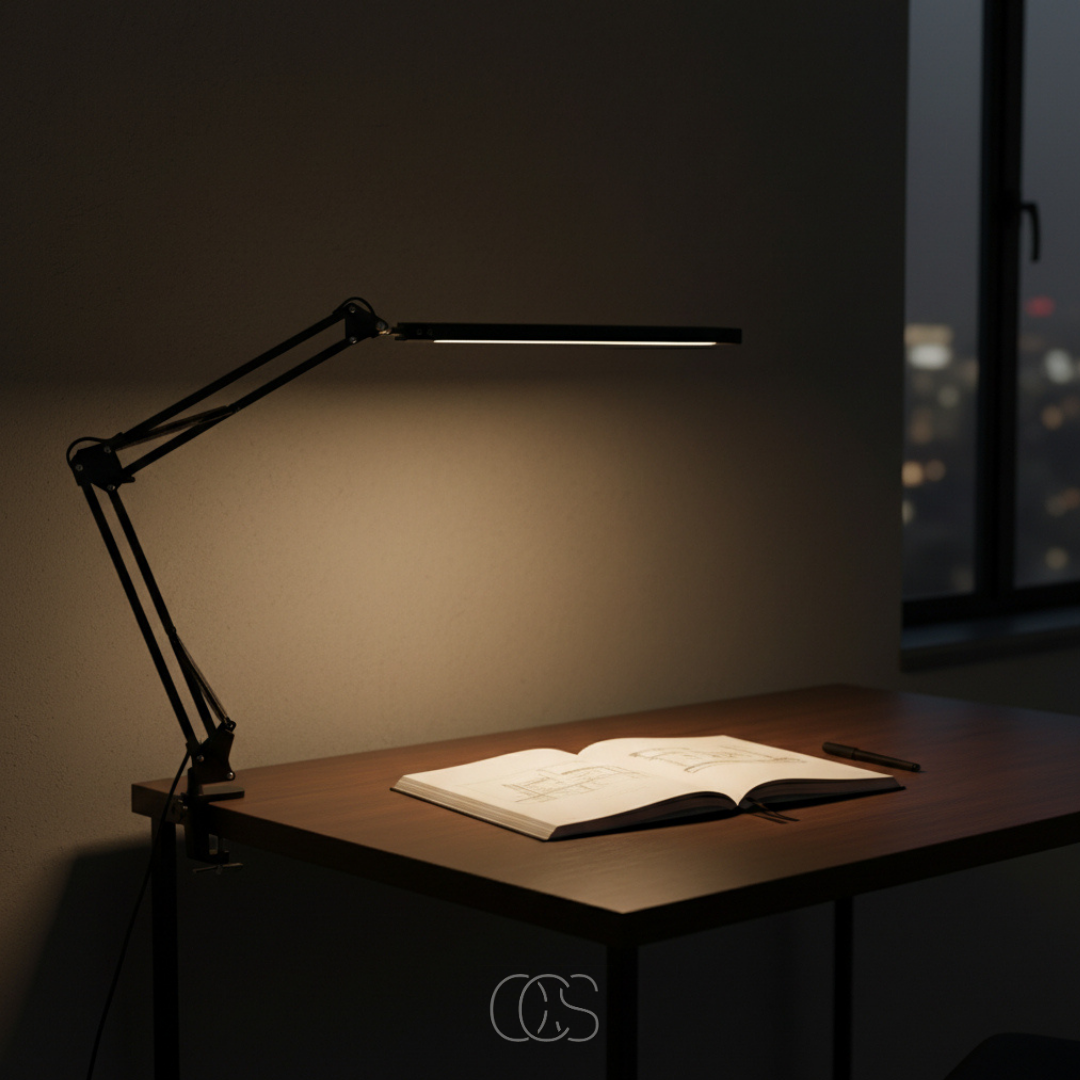 Bureaulamp LED met Klem Dimbaar Zwart 360° Flexibele Arm Oogvriendelijk Werkverlichting Tafellamp Studeerlamp | Sansoti