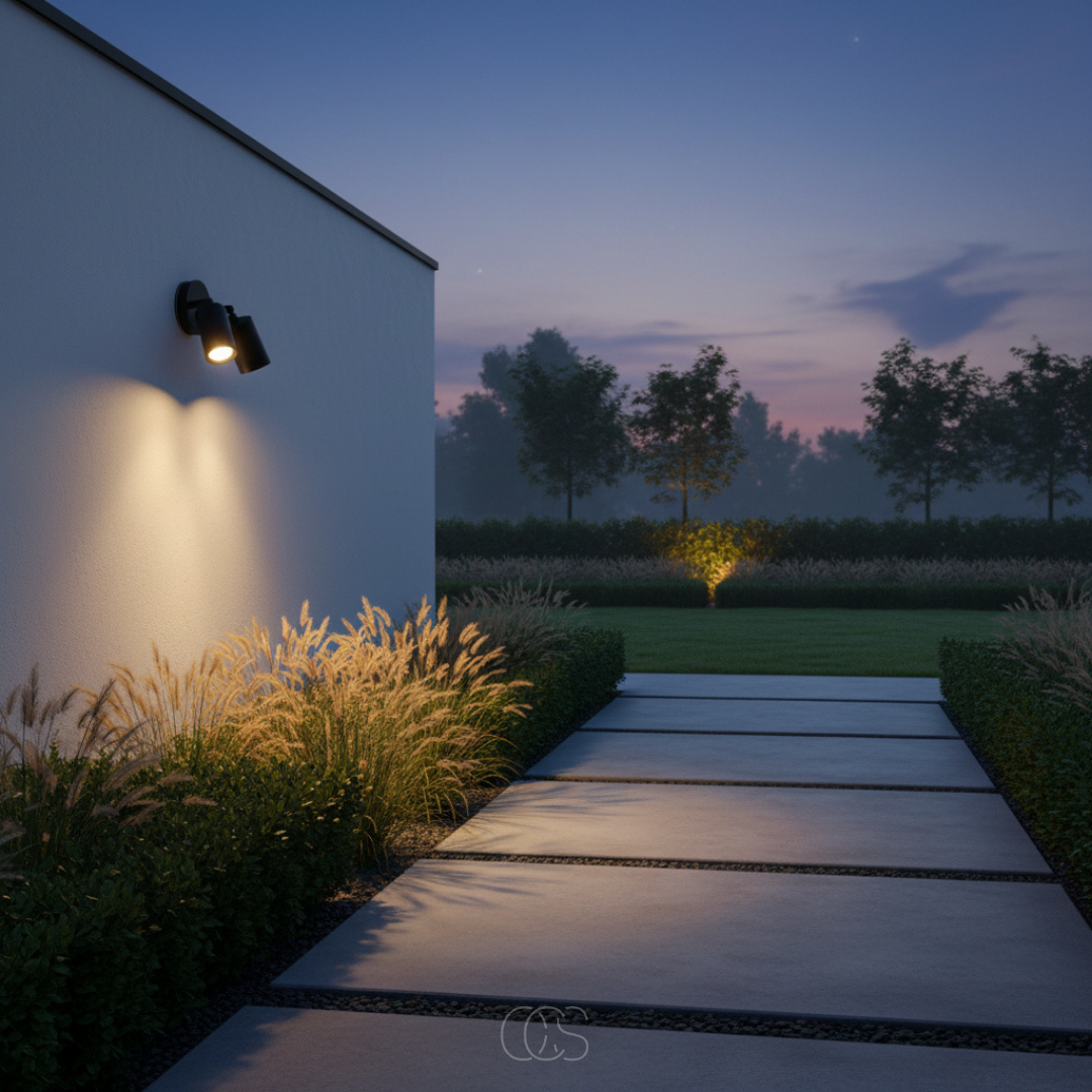 Verstelbare Dubbele LED Buitenwandlamp Zwart Aluminium Glas 20W IP65 Weerbestendig Spotverlichting Gevel | Sansoti