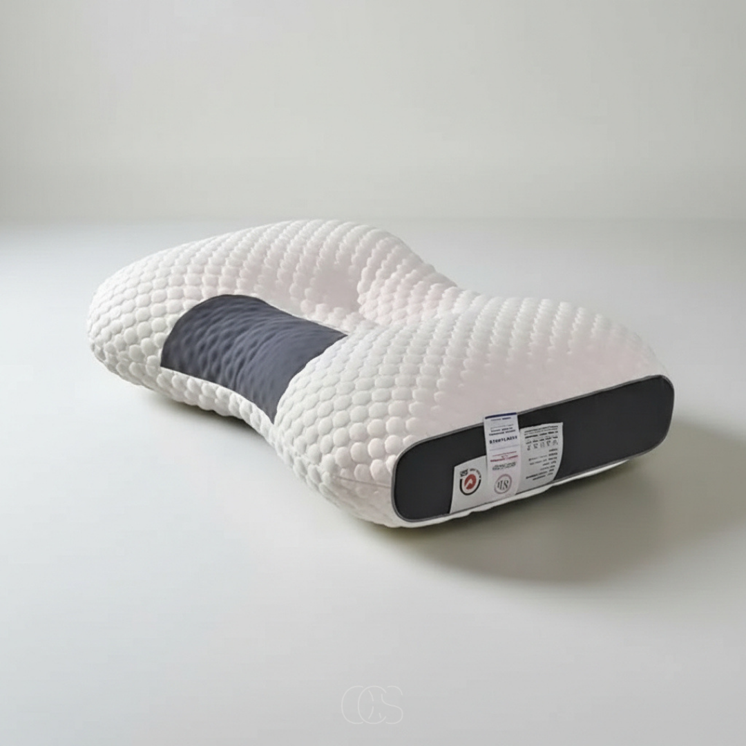 Neksteun Slaapkussen 40x65 cm Wit Grijs Ergonomisch Hoofdkussen voor Rug en Zij Slapers Comfortabel Stevig | Sansoti