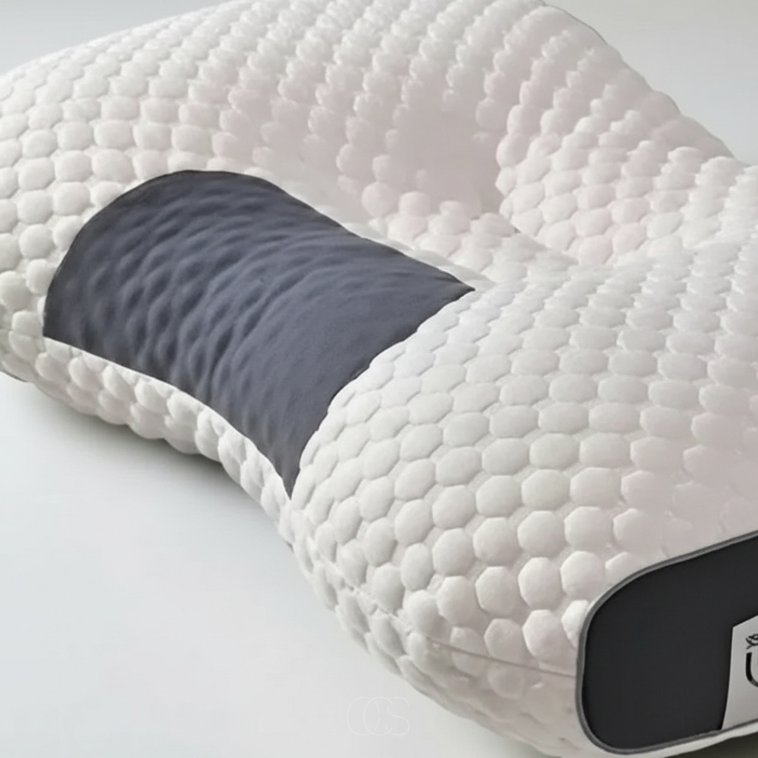 Neksteun Slaapkussen 40x65 cm Wit Grijs Ergonomisch Hoofdkussen voor Rug en Zij Slapers Comfortabel Stevig | Sansoti